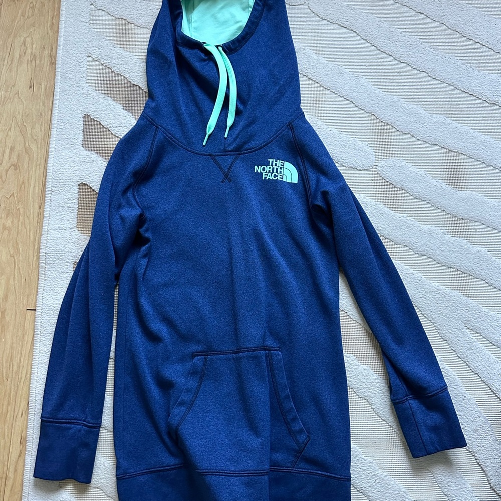 The North Face Navy Hoodie with Mint Accents